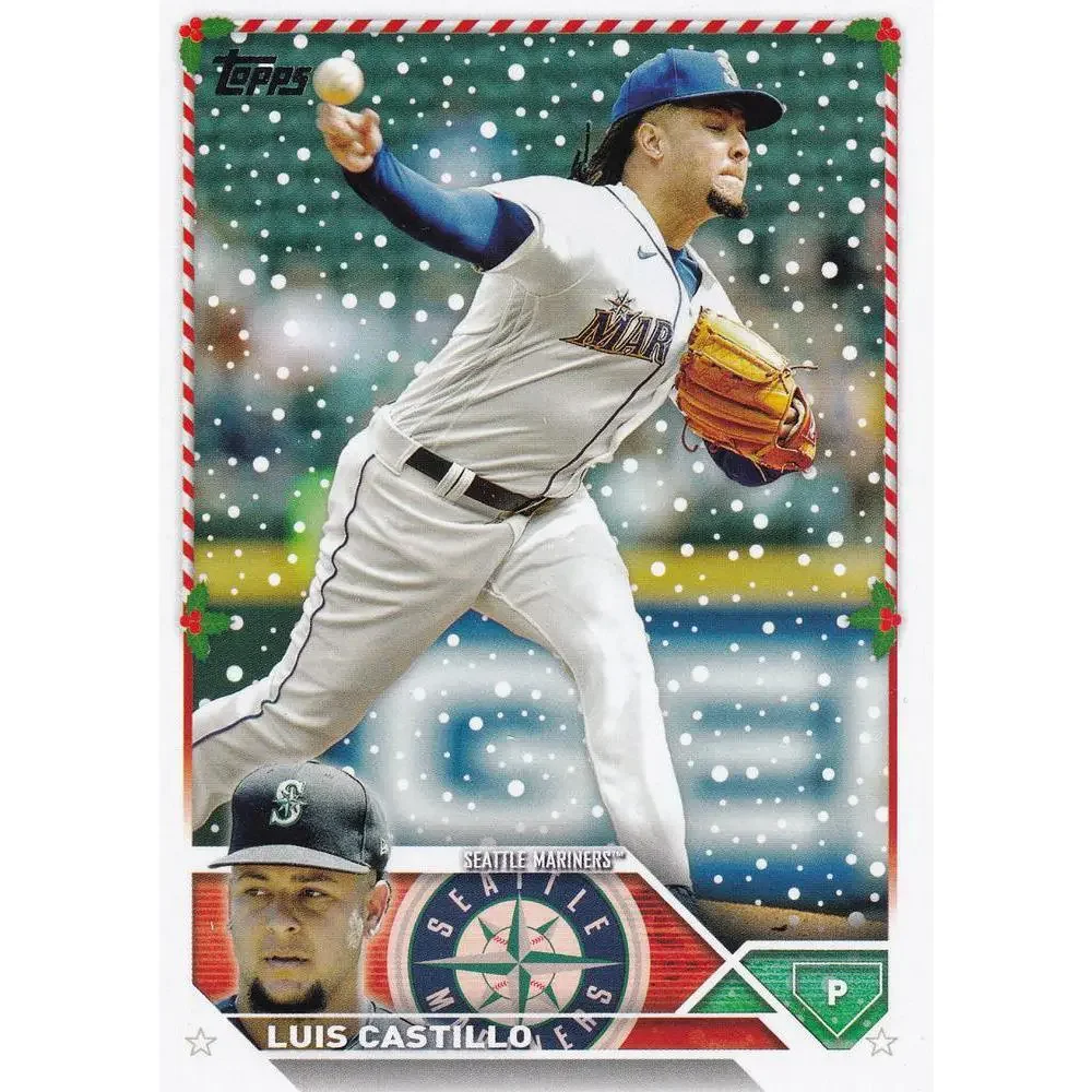 2023 Topps Holiday Luis Castillo H156 Seattle Mariners